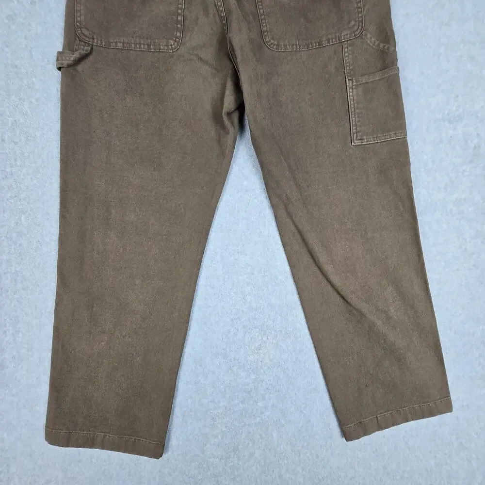 Abercrombie & Fitch Mens 32x28 Brown Canvas Loose Workwear Pants